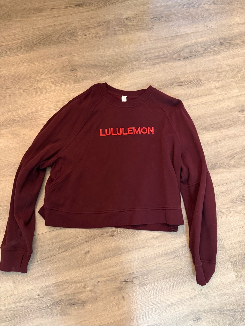 lululemon athletica Burgundy Crewneck Sweatshirt with burgundy Logo